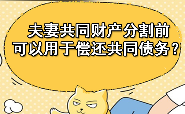 天津夫妻共同财产分割前可以用于偿还共同债务?