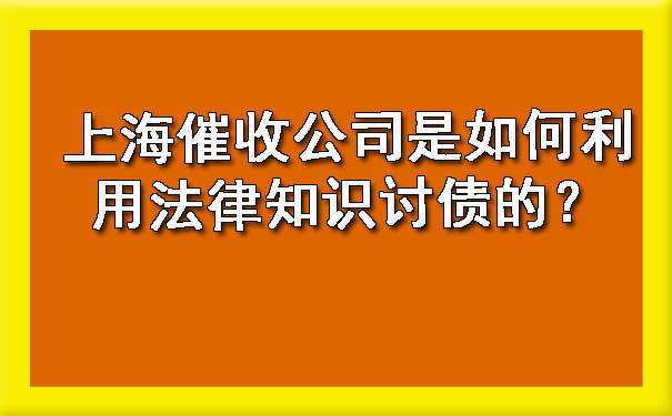 上海催收公司是如何利用法律知识讨债的?