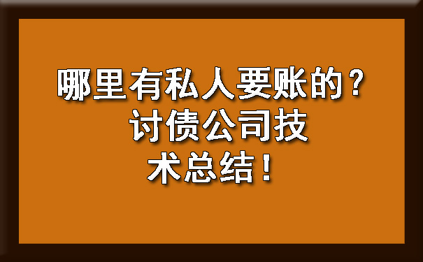 天津哪里有私人要账的?讨债公司技术总结!
