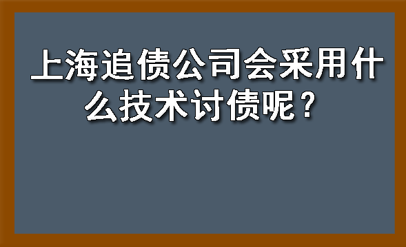 上海追债公司会采用什么技术讨债呢?