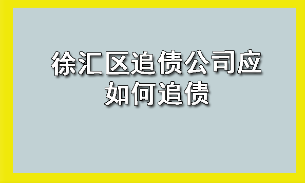 徐汇区追债公司应如何追债