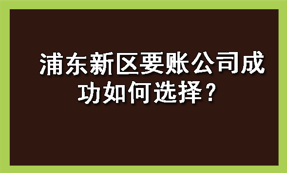 浦东新区要账公司成功如何选择?