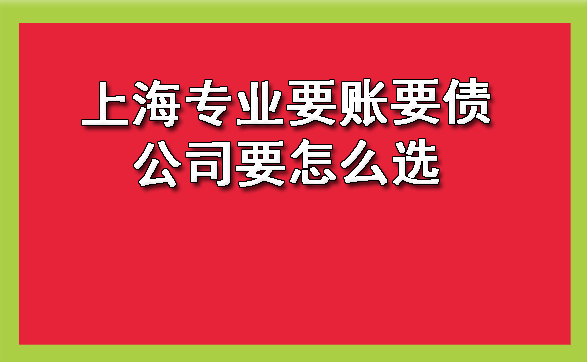 上海专业要账要债公司要怎么选