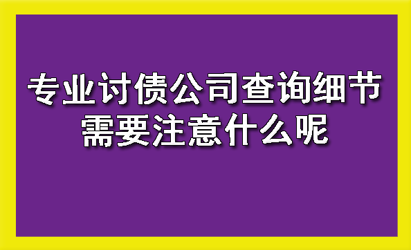 天津专业讨债公司查询细节需要注意什么呢