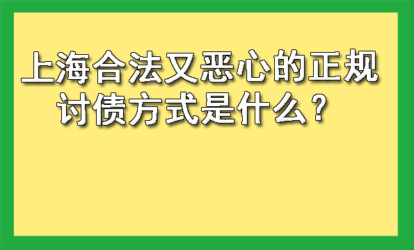 上海合法又恶心的正规讨债方式是什么?