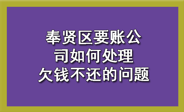 奉贤区要账公司如何处理欠钱不还的问题