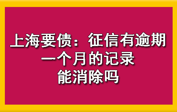 上海要债:征信有逾期一个月的记录能消除吗
