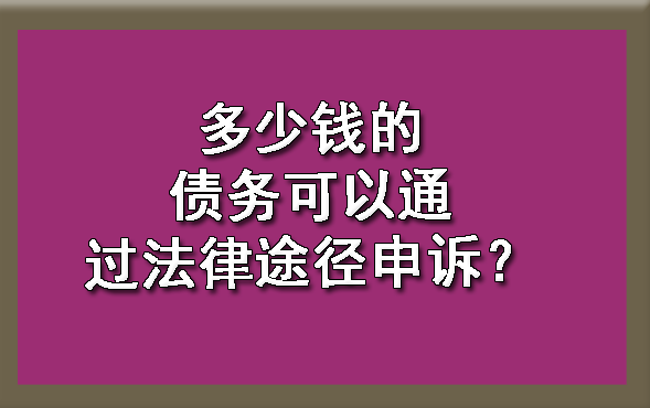 天津多少钱的债务可以通过法律途径申诉?