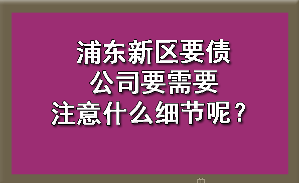 浦东新区要债公司要需要注意什么细节呢?
