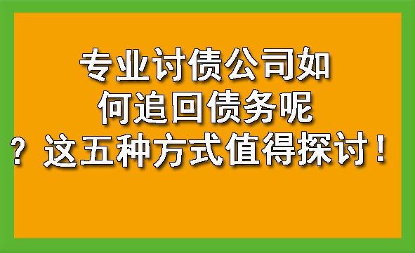 天津专业讨债公司如何追回债务呢?这五种方式值得探讨!