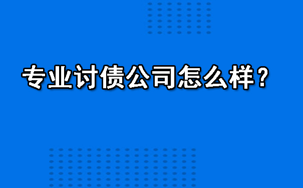 专业讨债公司怎么样?